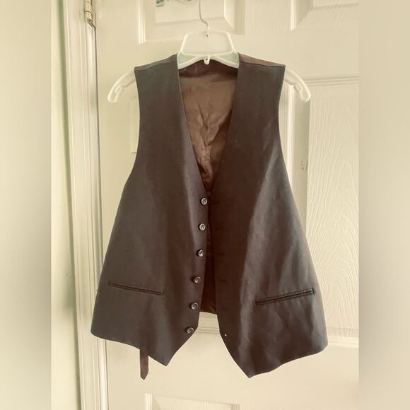 Y2k Button down Wedding Vest - coffee brown - Suit vest - 40 Length - 34 width - Picture 1 of 7
